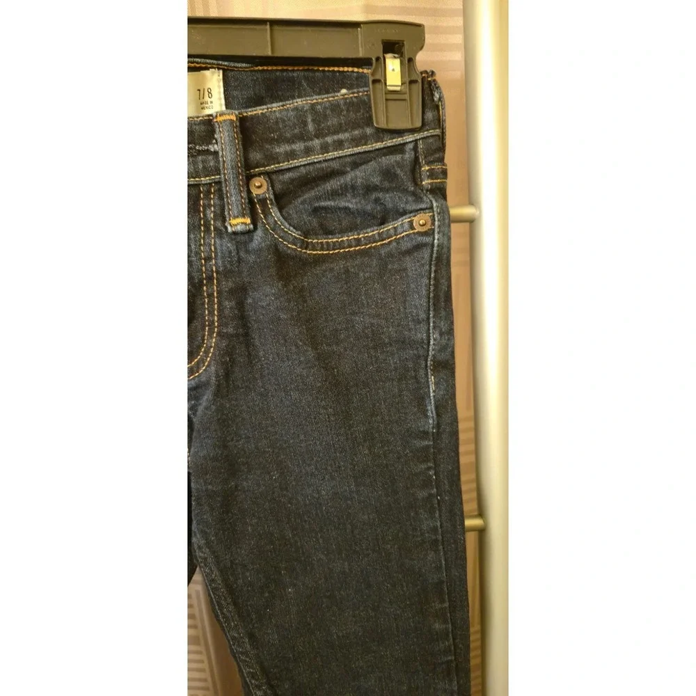Abercrombie Kids Dark Wash Skinny Jeans Size 7/8 Adjustable Waist Indigo Denim